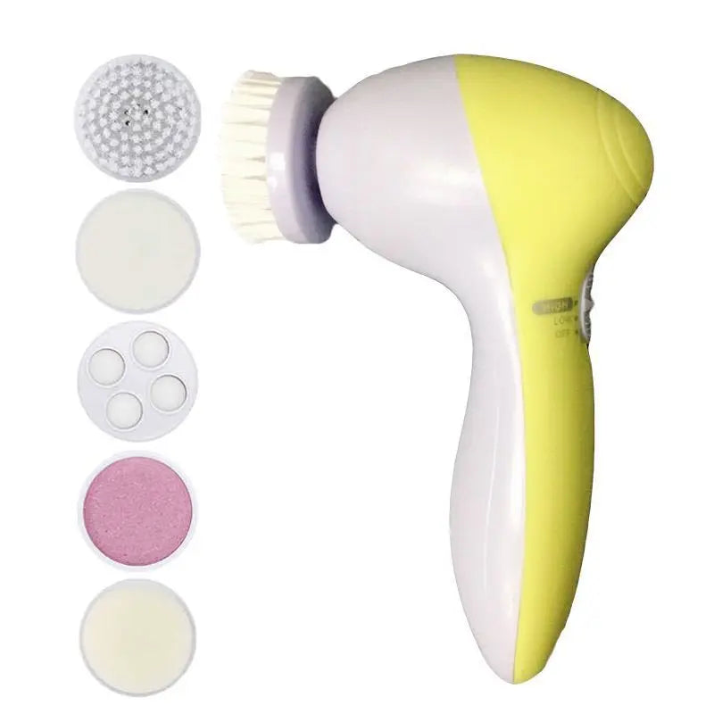 5-in-1 Electric Facial Cleansing Brush and Massager for Spa-Quality Skin Care and Blackhead Removal