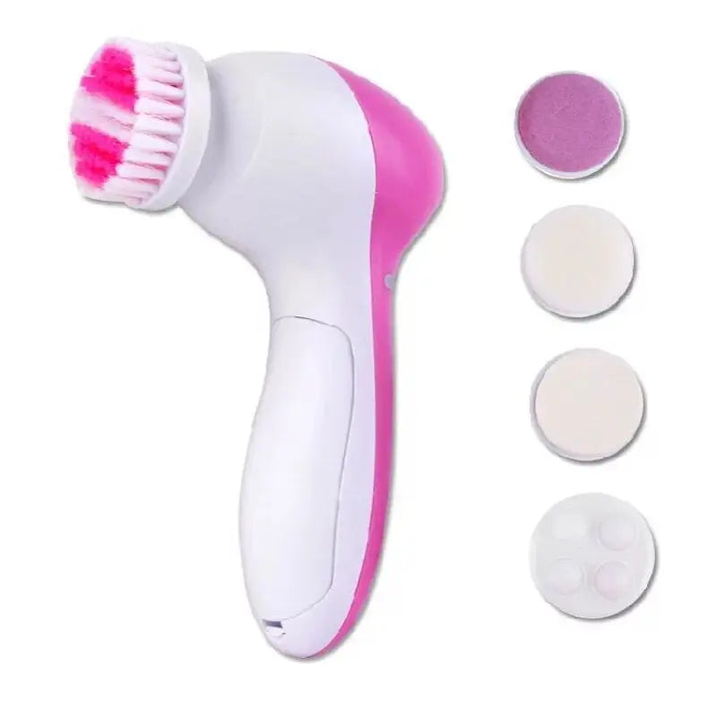 5-in-1 Electric Facial Cleansing Brush and Massager for Spa-Quality Skin Care and Blackhead Removal